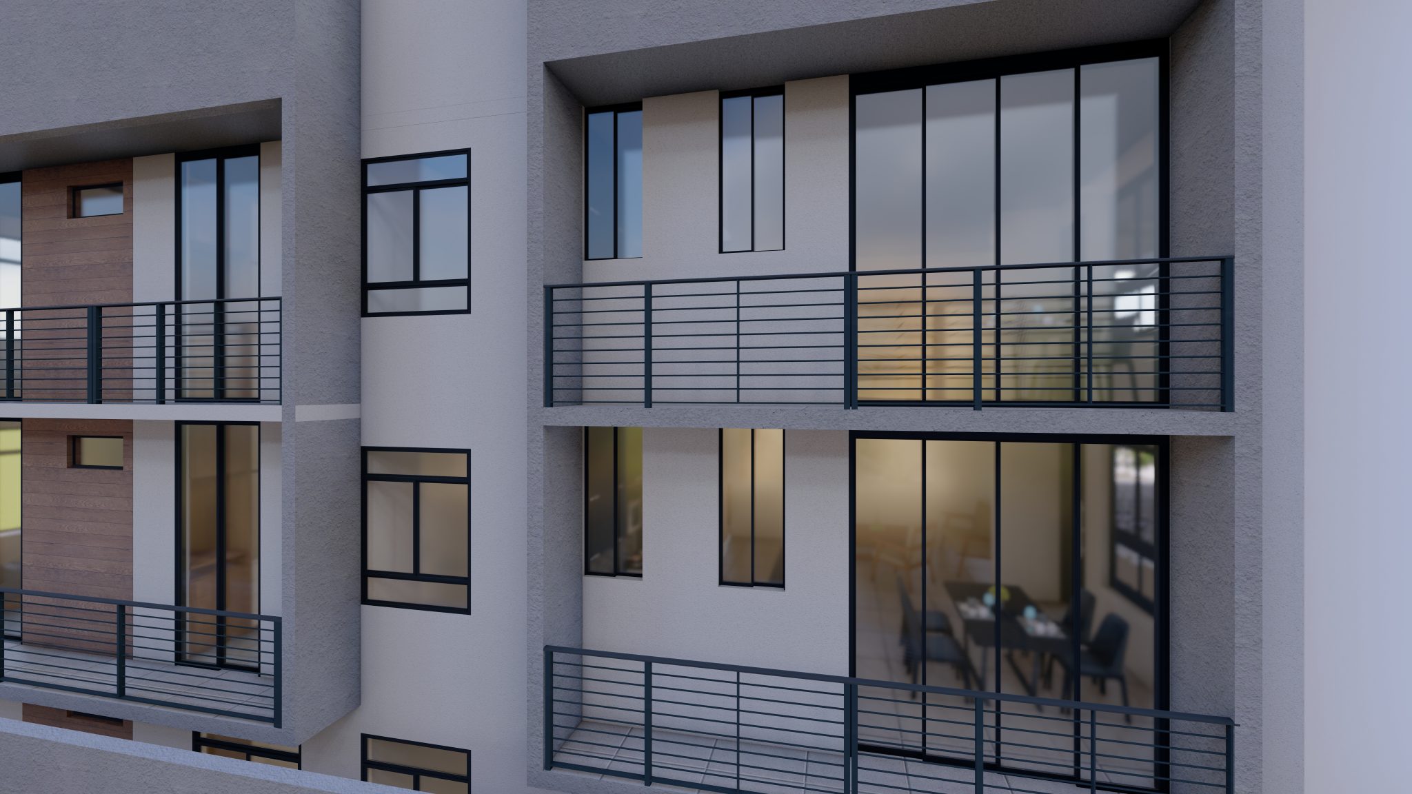 RENDER EXTERIOR VISTA LATERAL IZQUIERDA